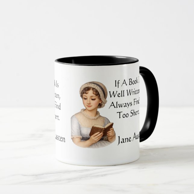 Caneca Se um livro é bem escrito, . Jane Austen (Frente Esquerda)