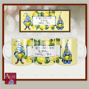 Caneca Se viver lhe dá limões gnomos amarelo