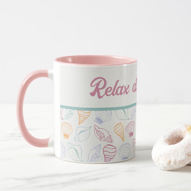 Caneca Seashell Pattern Mug (Com Donut)