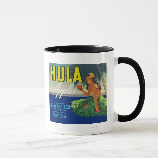 Caneca Seattle, Washington Hula Rótulo da Maçã (Direita)