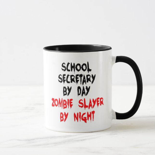 Caneca Secretária de escola Zombie Piada (Direita)