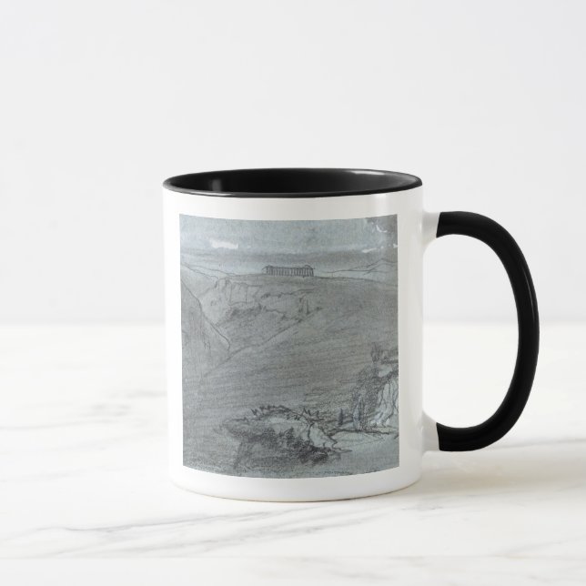 Caneca Segesta, das "vistas de Sicília" (giz & gouache o (Direita)