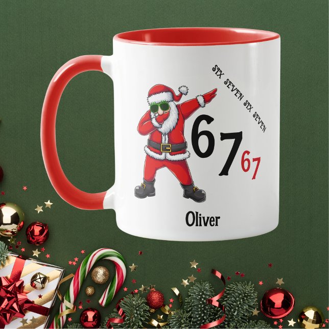 Caneca Seis Sete 6 7 67 Meme Papai Noel Dublagem Personal (Criador carregado)
