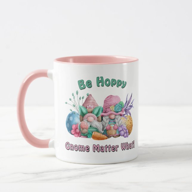 Caneca Seja Feliz Gnome Não Importa O Que Páscoa (Esquerda)