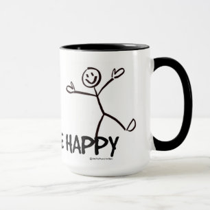 CANECA SEJA FELIZ, SINAL DE FIGURA