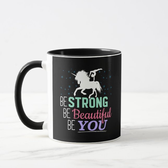 Caneca Seja Forte e Bonita Você - Ginástica Unicórnio (Esquerda)