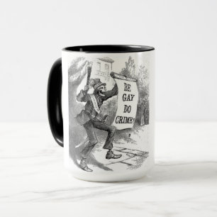 CANECA SEJA GAY, FAÇA CARTÃO DE VINTAGEM DE CRIME
