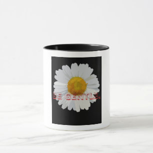 Caneca Seja Gentil Minimalista Flor de Margarida Estética