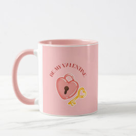 Caneca Seja Meu Coração de São Valentim Trava e Chave Can