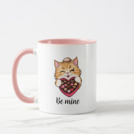 Caneca Seja meu gato: Dia de os namorados Kawaii Cat com 