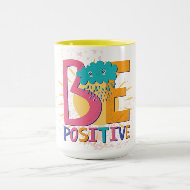 Caneca Seja Positivo Com Flores (Centro)