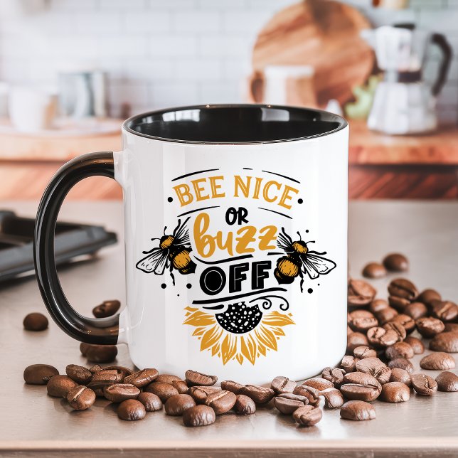 Caneca Seja Simpática ou Voar Para Longe Abelha Divertida (Criador carregado)