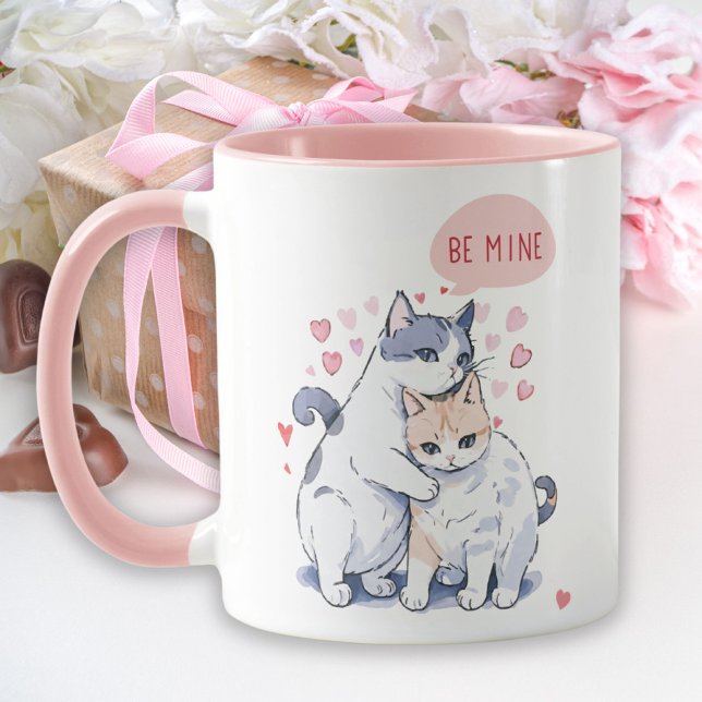 Caneca Sejam Meus Gatos Encantadores Adoram Dia de os nam (Be Mine Charming Cats Love Confession Valentine's Mug)