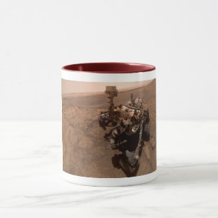 Caneca Selfie da Paisagem Marciana Vermelha do Curiosity 