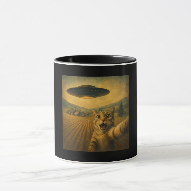 Caneca Selfie De Gato Com Presentes De Gato Engraçado De  (Centro)