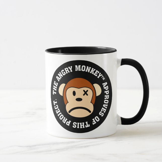 Caneca Selo de aprovação: Projeto endossado pelo macaco (Direita)