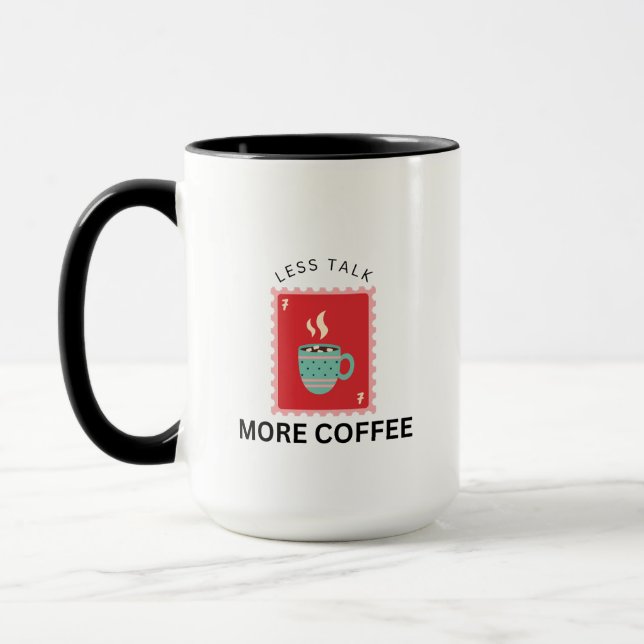 Caneca Selo de Ilustração Menos Conversa Mais Café (Esquerda)