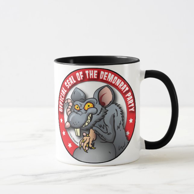 CANECA SELO OFICIAL DO PARTIDO DEMOCRAT AKA DEMON-RAT (Direita)
