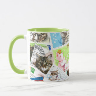 Caneca Selo Postal Internacional de Gatos