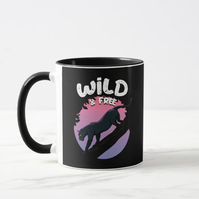 Caneca Selva de Pantera Negra Selvagem e Livre (Esquerda)