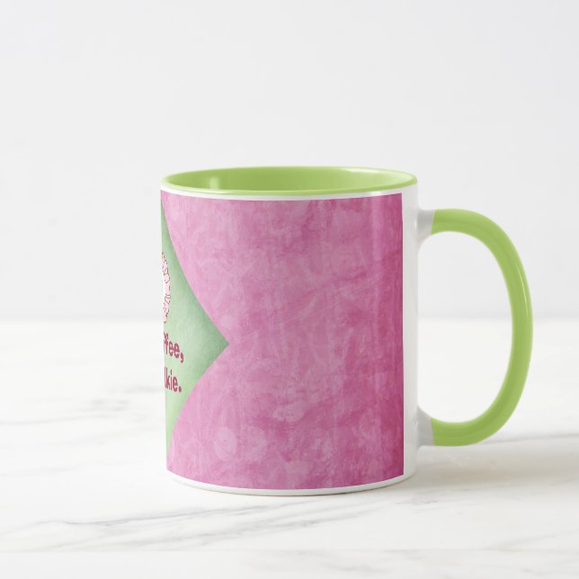 Caneca Sem café sem conversa em rosa e verde (Direita)