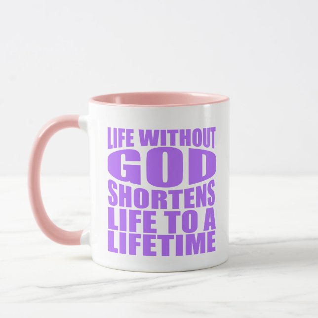 Caneca Sem Deus a vida é encurtada para uma vida (Esquerda)