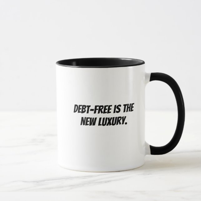 Caneca 'Sem dívidas é o novo luxo.' - Jornada sem Dívidas (Direita)