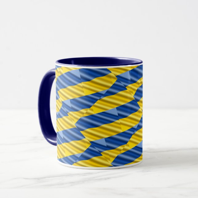Caneca Sem guerra de Paz Amarelo Azul Ucrânia Inspirou Mo (Frente Esquerda)