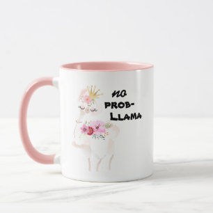 Caneca Sem Prob-Llama Funny Bonito Rosa Rosa Llama