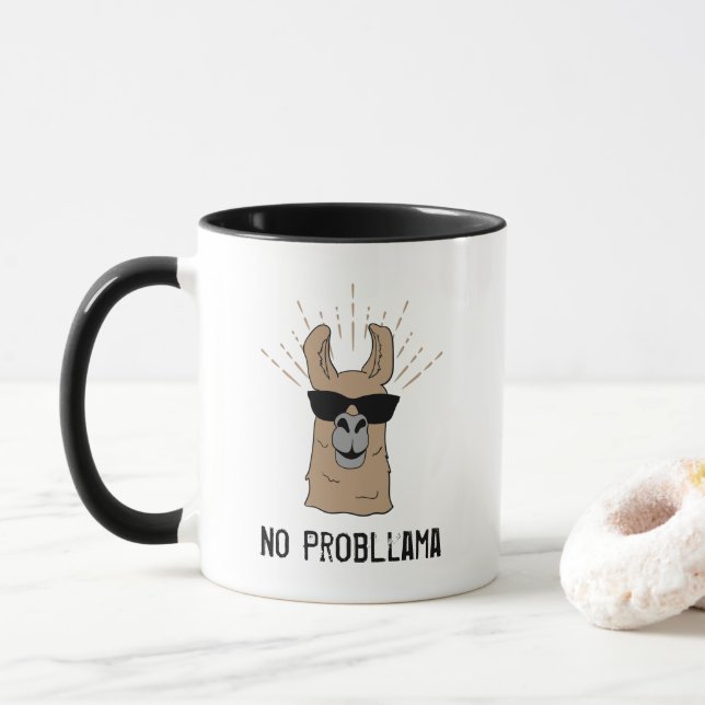 Caneca Sem ProbLlama Divertido (Com Donut)