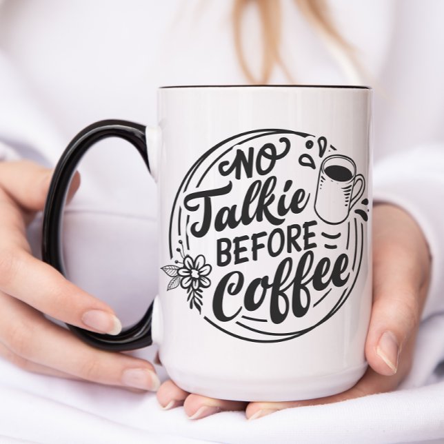 Caneca Sem Talkie Antes Do Café (Funny No Talkie Before Coffee Mug)
