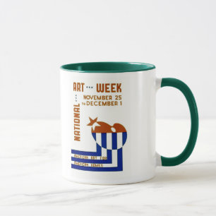 Caneca Semana nacional da arte - poster de WPA -