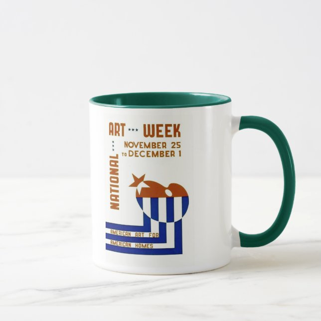 Caneca Semana nacional da arte - poster de WPA - (Direita)