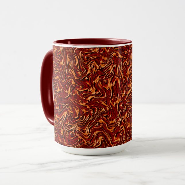 Caneca Semelhante à textura de parede, coral e laranja (Frente Esquerda)