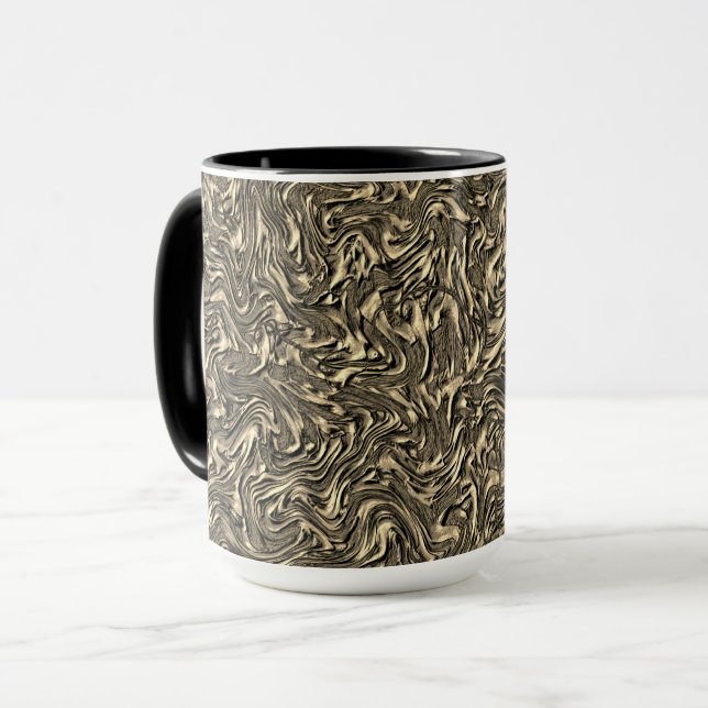 Caneca Semelhante à textura de parede em cor suede ou kha (Frente Esquerda)