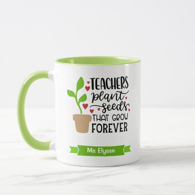 Caneca Sementes De Professores Personalizadas Que Crescem (Esquerda)
