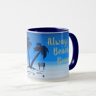 Caneca Sempre Beach Bound! Meia-noite Azul