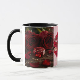Caneca Sempre Seu Rosa Vermelha Romântico Manhã Dia dos N