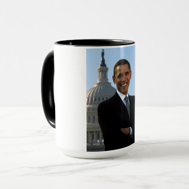 Caneca Senador dos EUA, Presidente 44-americano Barack Ob (Frente Esquerda)