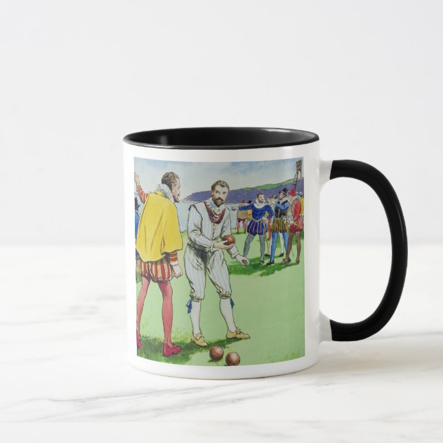 Caneca Senhor Francis Drake (1540/3-96) que joga bacias, (Direita)