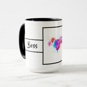 Caneca Senhora Chefe Moderna Branca Tocadora de Balão 15o