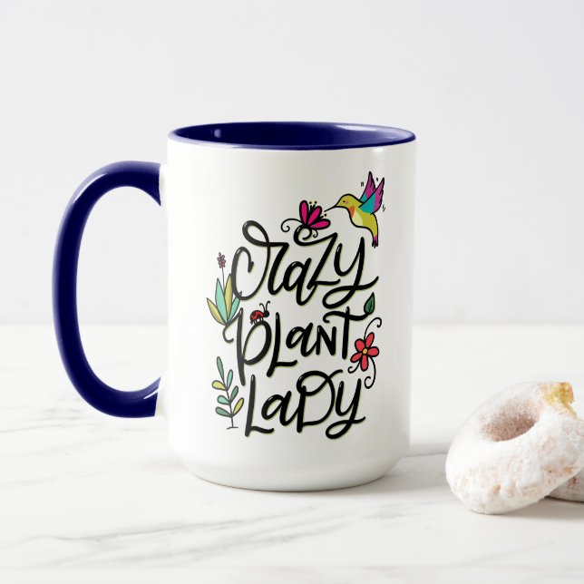 Caneca Senhora da Planta Maluca, carta-mão (Com Donut)