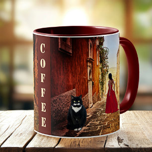 Caneca Senhora de Arte Negra, Gato Vermelho Gato Italiano