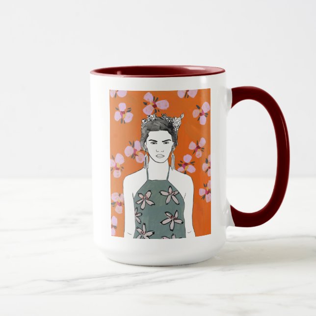 Caneca Senhora do Flor Rosa - Laranja (Direita)