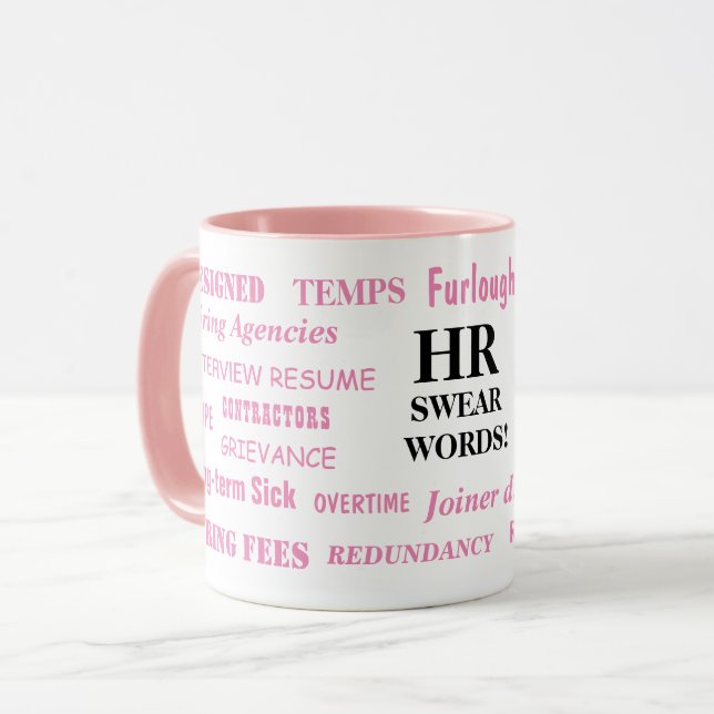 Caneca Senhoras RH Palavras Juradas Recursos Humanos Pres (Frente Esquerda)