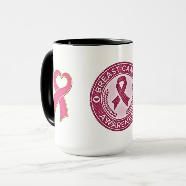Caneca Sensibilização do Cancer da Mama (Frente Esquerda)