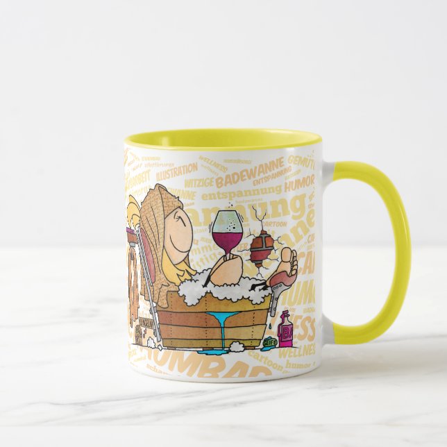 Caneca Senta badet gemütlich... (Direita)
