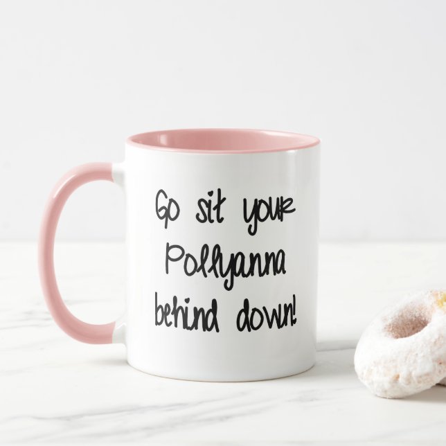 Caneca Senta-te na tua Pollyana. (Com Donut)