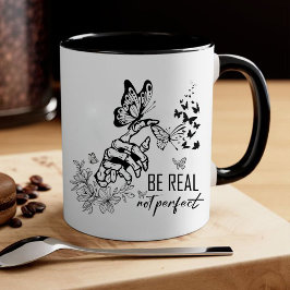 Caneca Ser Real Não Perfeito | presentes de apreciação de