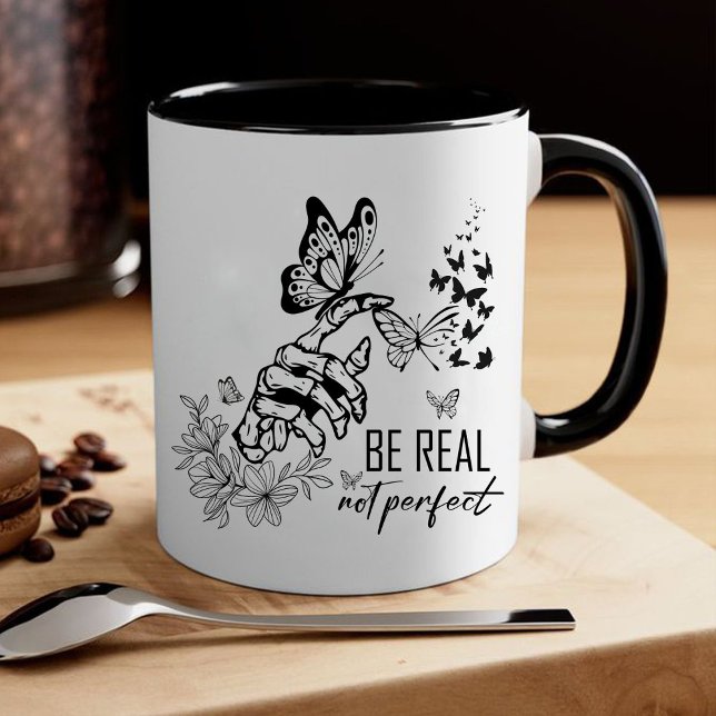Caneca Ser Real Não Perfeito | presentes de apreciação de (be real not perfect Mug, gift for teacher, teacher Mug ,teacher appreciation gifts,teacher gift,)